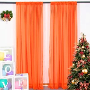 Chiffon Backdrop Curtain 2 Panel 29x108" Voile Sheer Fabric Arch Wedding Draping - Picture 1 of 6