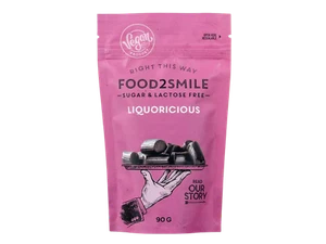 FOOD2SMILE vegane Lakritze ohne Zuckezusatz 90g (33,22 EUR/kg) - Bild 1 von 1