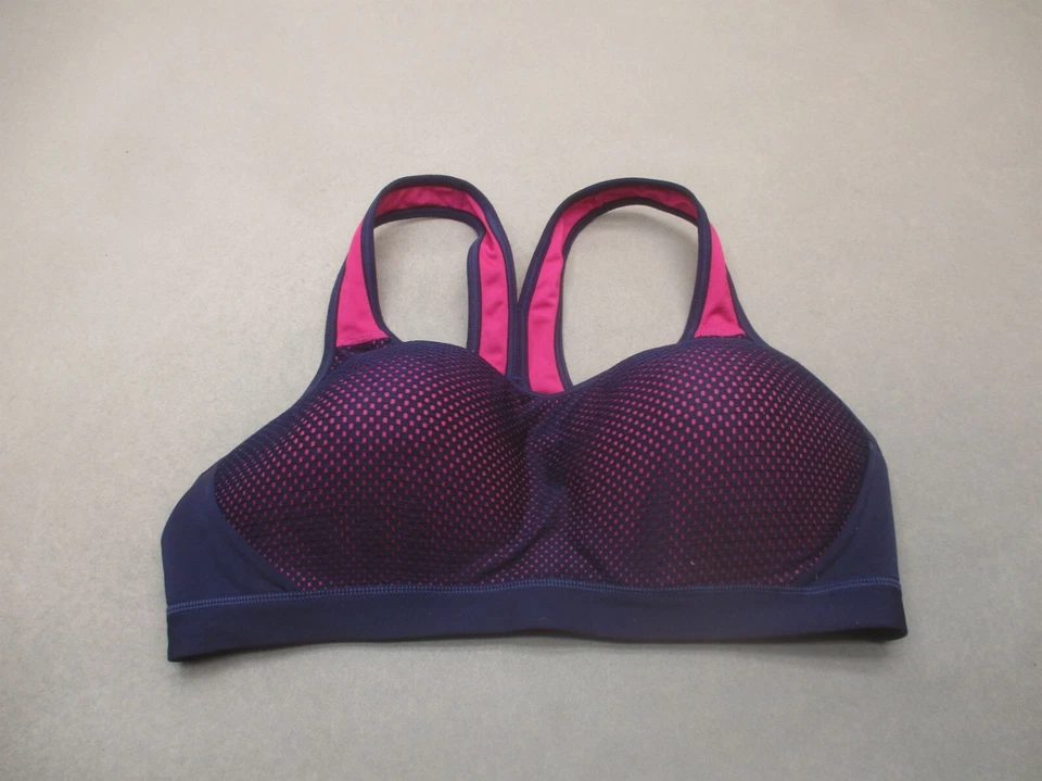 Sujetador deportivo Champion talla L para mujer forrado púrpura inalámbrico cierre trasero corredor espalda 7P Foto 1 de 4