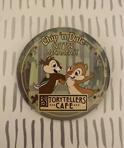 Disneyland Chip ‘n Dale Critter Breakfast 3” Button Pin Storytellers Cafe Disney - Picture 1 of 2