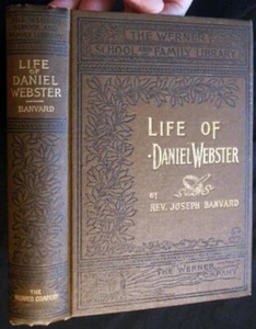 1895 DANIEL WEBSTER LIFE PUBLIC SERVICE ORIGINAL DECORATIVE CLOTH - Picture 1 of 5