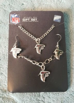 Atlanta Falcons Conjunto de Joyas de Plata Collar, Pendientes y Pulsera NUEVO  Foto 1 de 2