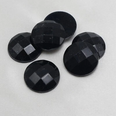 50 contas redondas de strass acrílico preto 18 mm sem furo - Imagem 1 de 4
