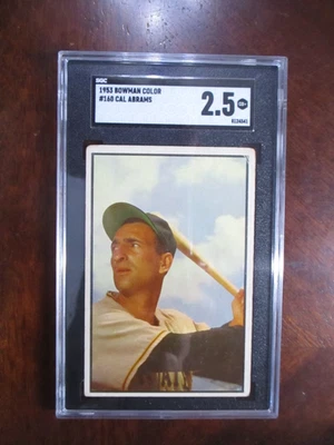 1953 Bowman Color Cal Abrams #160 SGC 2.5 - Image 1 of 3
