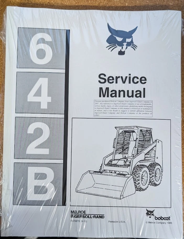 Bobcat 642b Skid Steer Loader 1986 Edition Repair Service Manual 6570275