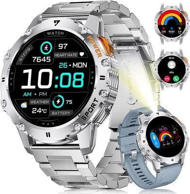 Smartwatch Uomo - Chiamate Bluetooth, 1,43'' AMOLED con Torcia LED Integrata,... - Immagine 1 di 4