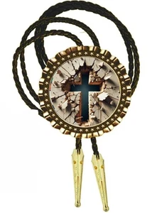 Jesus Christ an the Cross Religious Bolo Tie Gift For Dad Necktie Accessories - Picture 1 of 1