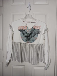 Umgee Anthropologie Babydoll T-Shirt Bluse Rüschen Top SM Rock Roll Y2K Fee Neu ohne Etikett - Bild 1 von 9