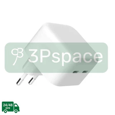 Alimentatore 35W Caricabatterie per iPhone/Samsung/Macbook Air doppio Type-C - Immagine 1 di 3