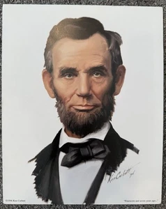 1996 Farbkunstdruck Abraham Lincoln Porträt von Ken Corbett 8"x10" Foto - Bild 1 von 5