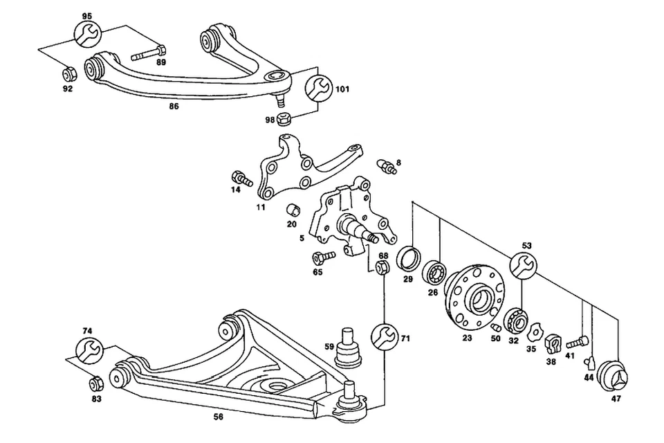 Brazo de control transversal original Mercedes-Benz 107-330-25-07 Foto 1 de 1