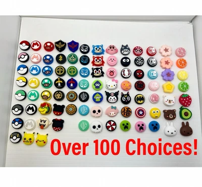 2x Controller Thumb Stick Grip Cap Joystick Cover Nintendo Switch - Pick Design!