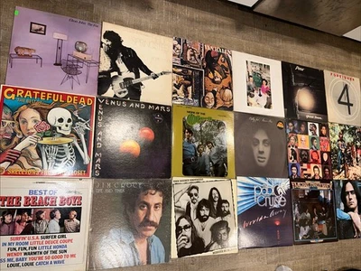Lot Of 25 Rock Vinyls:Grateful Dead,Zepplin,VHalen,B Joel,Beatles,R Stones,Who Foto 1 de 4