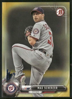 2017 Bowman #43 Max Scherzer Gold - Image 1 of 2