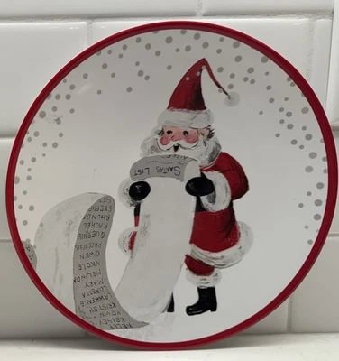 NEW Pottery Barn Kids Santa’s List Christmas Plate 9” Holiday Santa Claus - Image 1 of 4
