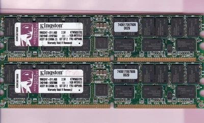 2GB 2x1GB PC2100R DDR-266 ECC REG KINGSTON KTM5037/2G IBM 40P9486 RAM KIT DDR1 - Image 1 of 2