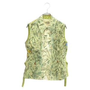 HERMES Vest Tops sleeveless silk Green Used Women size 36 - Picture 1 of 9