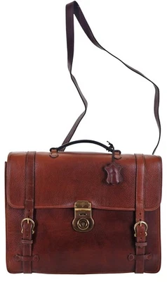 Bolsa de negócios MULBERRY couro marrom oversized satchel carteiro Inglaterra em perfeito estado! - Imagem 1 de 4