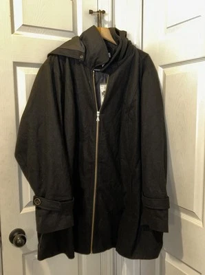 $240 Nuevo Abrigo Negro 4X Cremallera Completa Mezcla Lana Catherine’s Foto 1 de 4