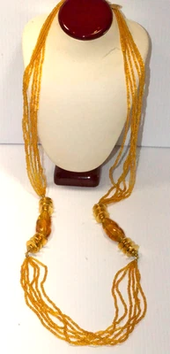 Винтажное ожерелье Miriam Haskell цвета янтаря с ПОДПИСЬЮ!!  - Изображение 1 из 4