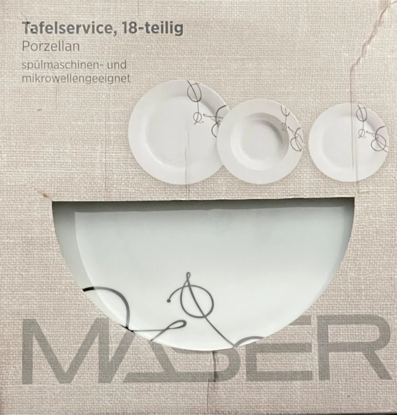 Mäser Tafelservice 18 - teilig Porzellan Gewerblich