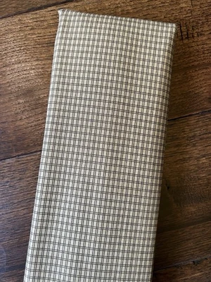 MODA Collections For A Cause -Faith Howard Marcus Tan Plaid 1 Yard VTG - Image 1 of 3