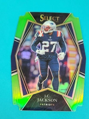 2021 Select Neon Green Prizm Die Cut /349 #124 J.C. Jackson FOOTBALL Card o - Image 1 of 2