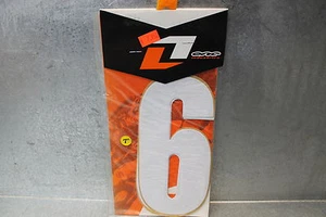 Nueva pegatina de calcomanía número One Industries precorte #6 7" blanca paquete de 3 - Imagen 1 de 1
