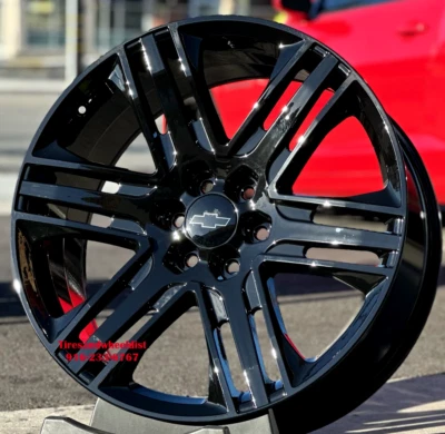 24'' inch Chevy Wheels Gloss Black Tahoe Yukon Suburban Sierra Escalade Rims New - Image 1 of 4