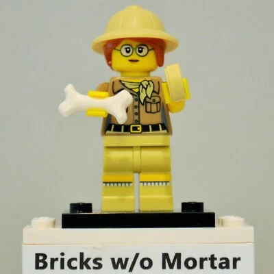 Nueva Minifigura LEGO Paleontólogo Genuina con Hueso Serie 13 71008 Foto 1 de 4