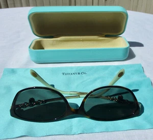 Tiffany & Co Turquoise Clam Shell Hard Case+ Lens Cloth+ Frames with Damage - Picture 1 of 12