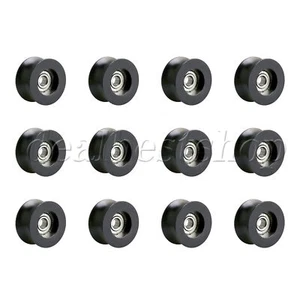 12x Bearing Track Rail Roller U Shape Groove Pulley Wheels 0.5x2.5x1.3cm - Picture 1 of 9