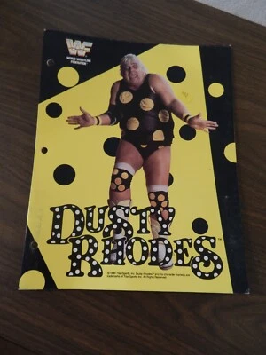 CARPETA VINTAGE WWF WWE DUSTY RHODES 1990 3 ANILLOS BOLSILLO LIMPIO SIN ESCUELA DE ESCRITURA Foto 1 de 4
