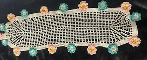 #Dachdeck mit Blumen rund um die Außenseite, alles #ByHand CottageCore 9x24"" Ecru - Bild 1 von 10