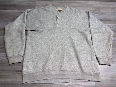 Sudadera Henley en Blanco St Johns Bay De Colección Hecha en EE. UU. Gris Jaspeado Para Hombres Talla LT Foto 1 de 4