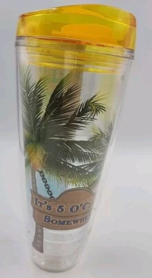 Vaso acrílico aislante transparente Margaritaville 26 oz son las 5 en punto en algún lugar  Foto 1 de 4