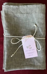 NEW 100% LINEN KITCHEN DISH TOWELS SET of 2 HANDMADE 26"X16"-RUSTIC Brown Gray - Picture 1 of 10