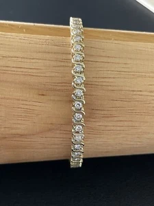 14k Yellow Gold 2.00CTW Diamond Tennis Bracelet. 7 Inches (F177) - Picture 1 of 7