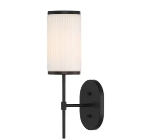 NEW GLUCKSTEINELEMENTS Ashbury 1 Light Black Wall Sconce 38679 HBCB. - Picture 1 of 3