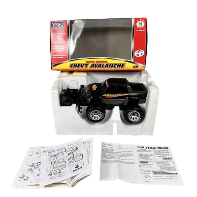 Vintage Nikko RC Chevrolet Avalanche Black Truck 1/20 Scale 200030 Radio Control - Image 1 of 4