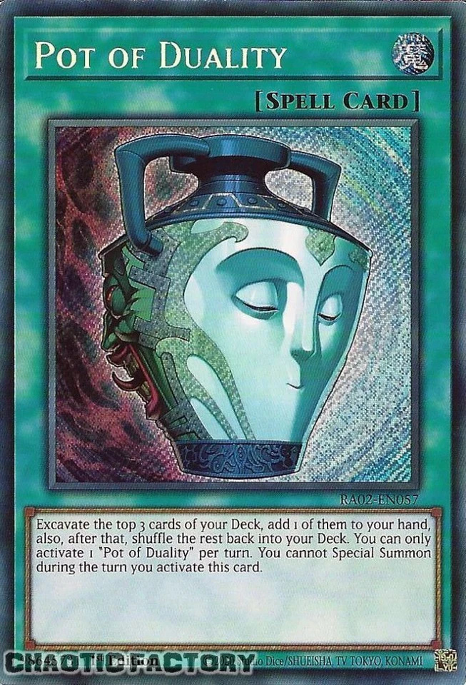 YUGIOH RA02-EN057 Pot of Duality Secret Rare 1st Edition NM - Image 1 of 1