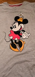 Disney Minnie Mouse T-Shirt Women’s L Gray Graphic Tee Casual Disney Parks Top - Picture 1 of 7