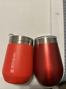 STANLEY & REDUCE  10oz  WINE TUMBLERS - SET OF 2 in RED EUC - Picture 1 of 8