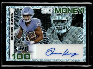 2024 Leaf Metal So Money! OMARION HAMPTON Black Mojo AUTO 5/5 UNC CHARGERS - Picture 1 of 2