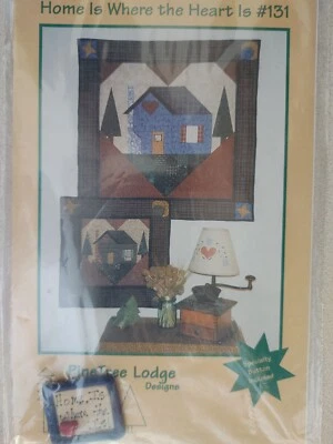 Pine Tree Lodge Designs Wall Quilt Pattern 131 Home Where Heart Is Button Pieced - Image 1 of 2