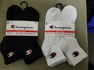 New Mens Champion Athletic Wear 6 Pair Ankle Socks. 2 Colors To Choose. - Picture 1 of 4