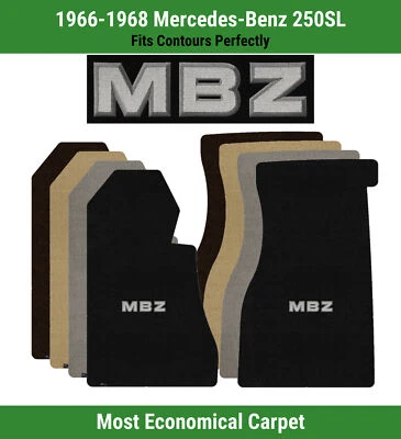 Alfombrillas delanteras Lloyd Velourtex para Mercedes-Benz 250SL '66-68 con apliques MBZ Foto 1 de 4