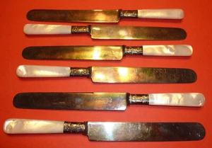 Antik LF&C Universal 6er Set Dinner Butter Messer MOP Griffe Sterling Halsband - Bild 1 von 3