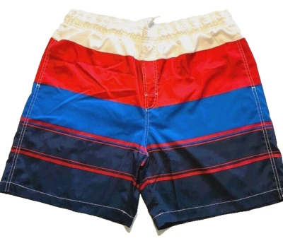 Trader Bay Men's Swim Trunks large  white red and blue Beach Summer - Image 1 of 4