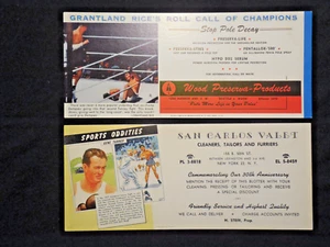 1950s boxing two Blotters Jack Dempsey - Gene Tunney fights Sports Oddities RARE - Picture 1 of 4